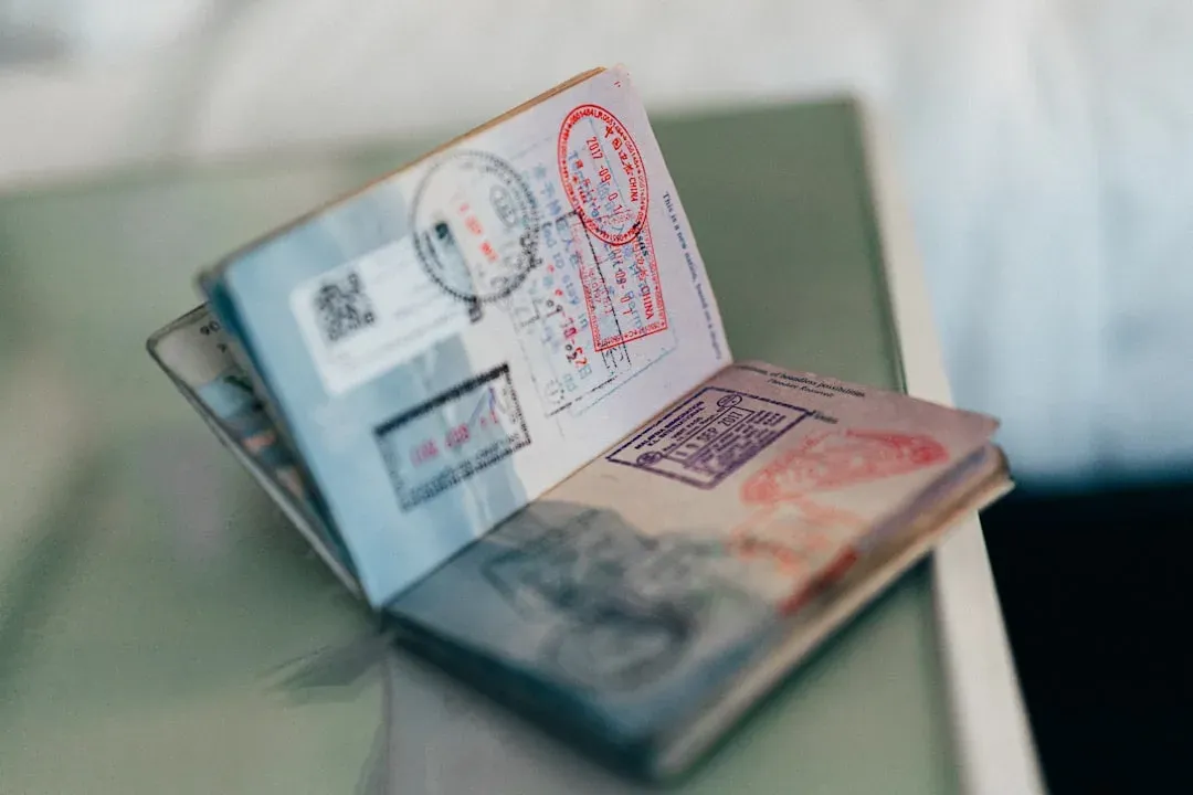 official stamp being applied to a passport