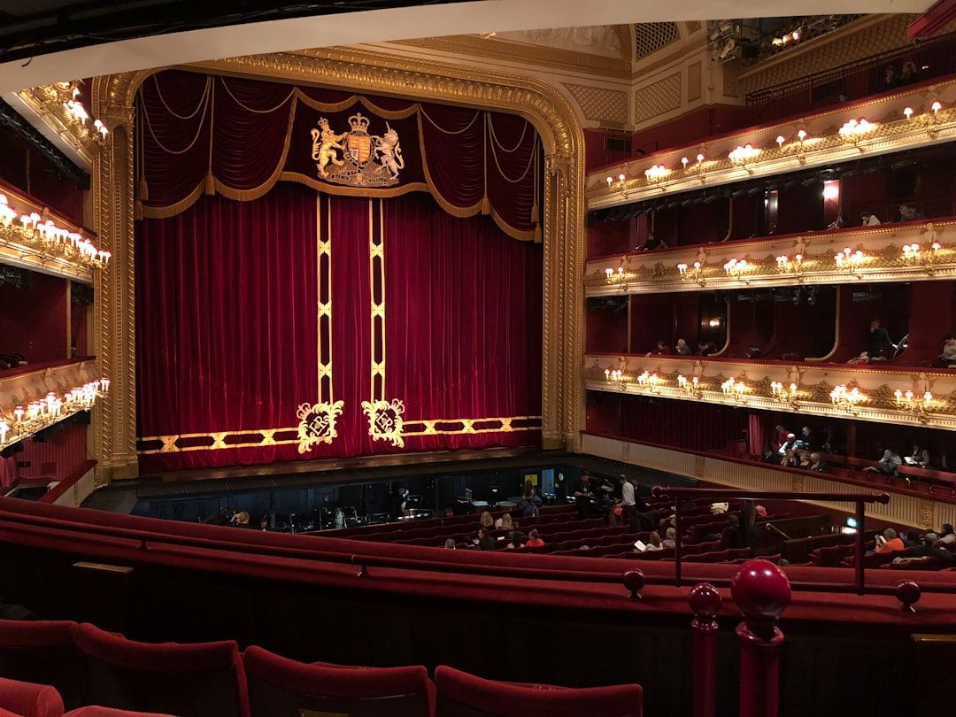 A theatre curtain in a West End theatre in London